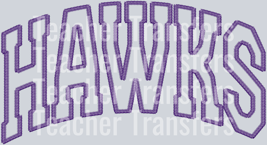 Faux Embroidery Hawks Purple