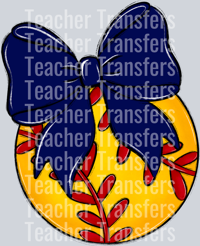 Bows and Balls Softball Navy