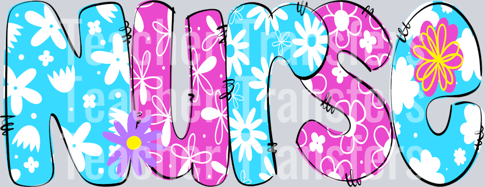 Nurse Floral Word Art