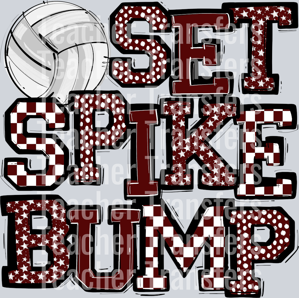 MAROON SET SPIKE BUMP