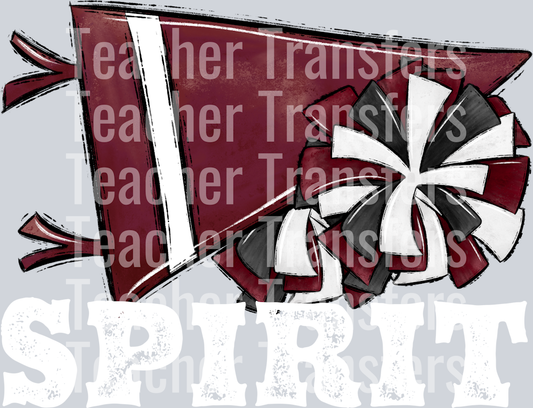 Pennant Mascots BLANK CHEER Spirit Maroon WHITE PRINT