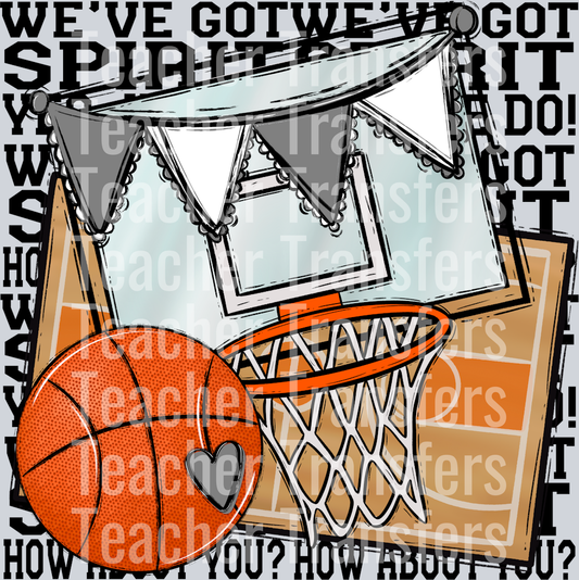 We_ve Got Spirit BASKETBALL BLACK PRINT GRAY