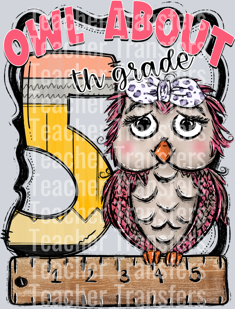 Owl About PINK FIFTH GRADE