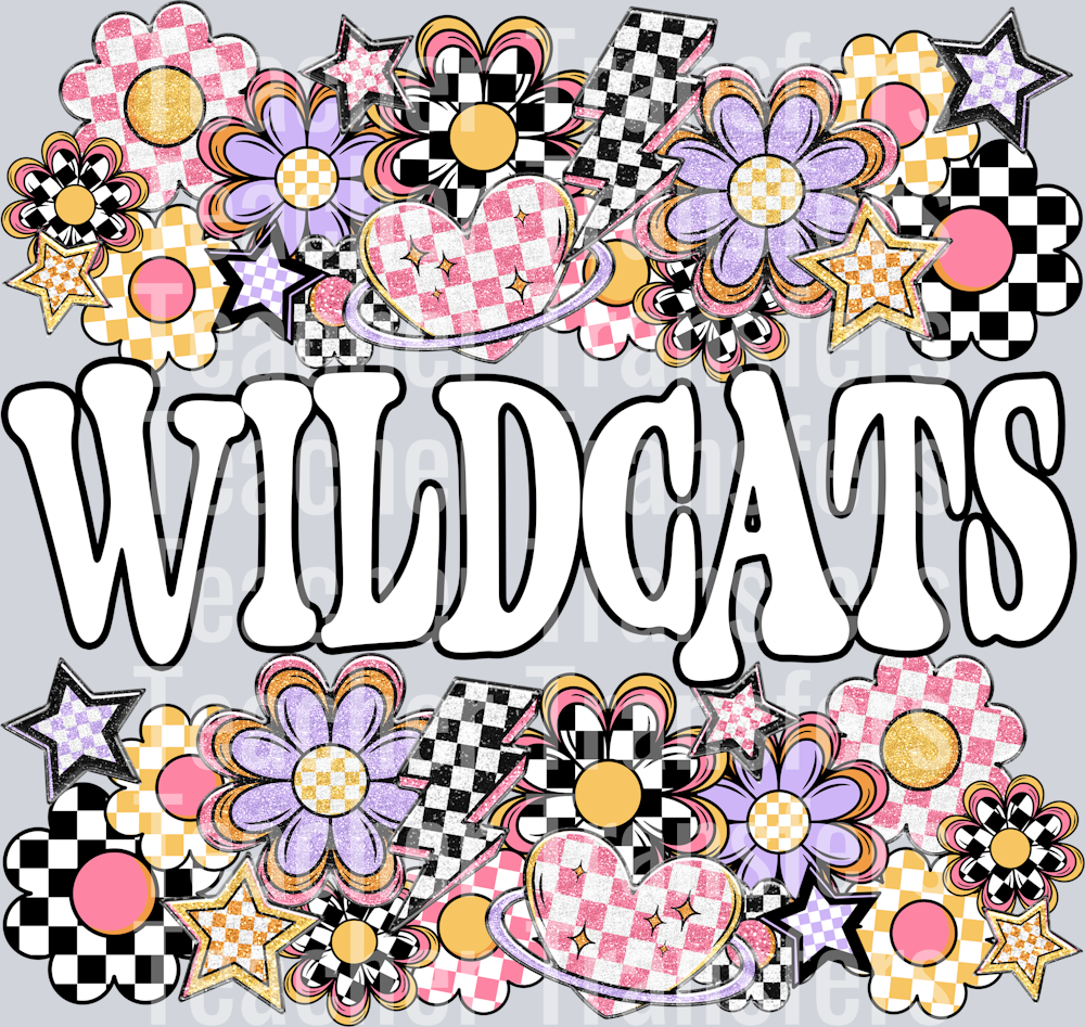 Funky Flowers Mascots WILDCATS