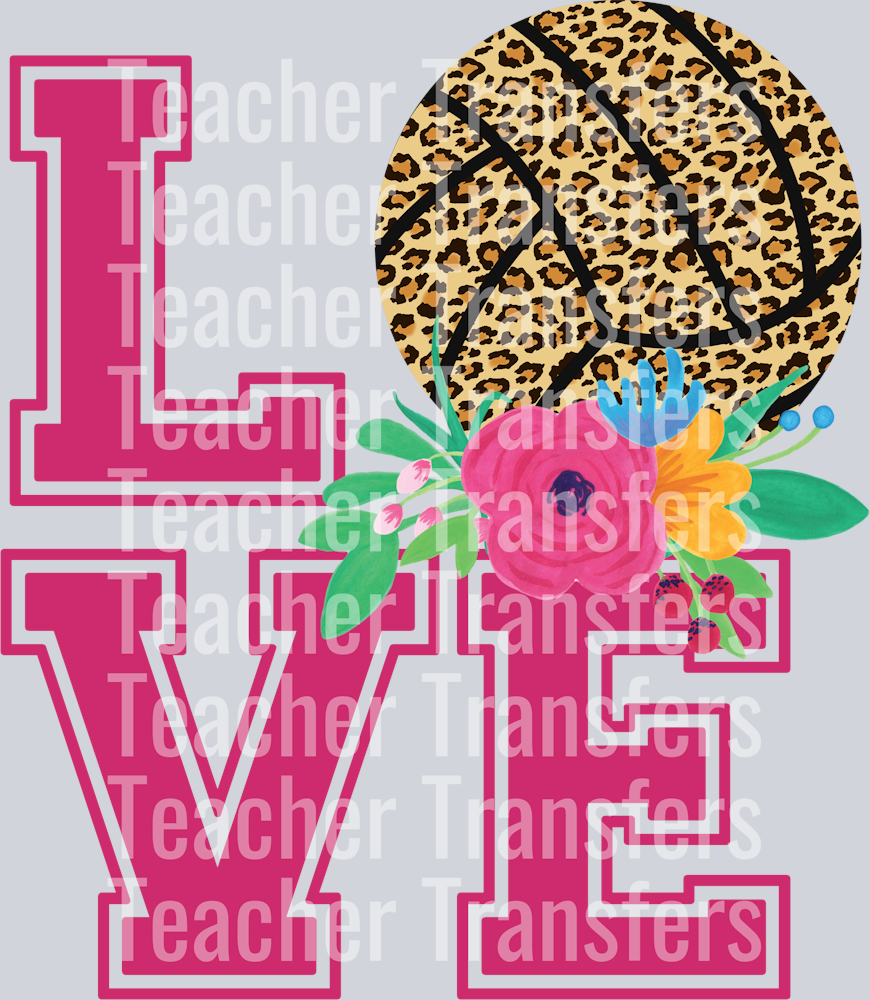 love volleyball leopard flower