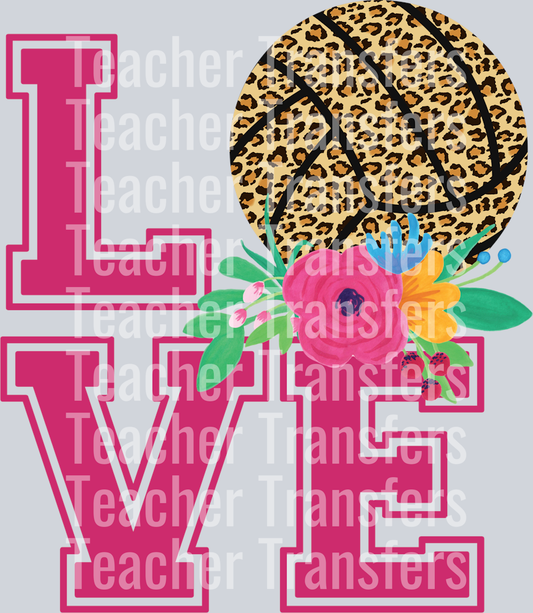 love volleyball leopard flower