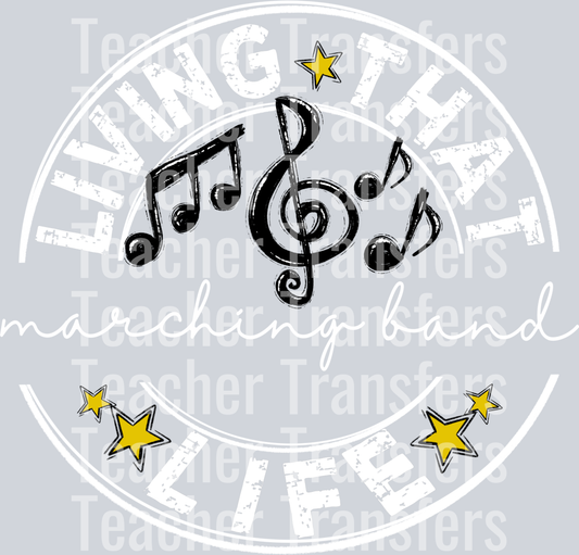 Living That Marching Band Blank Life WHITE