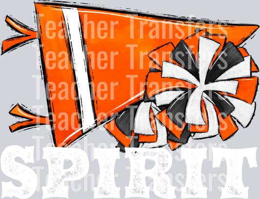 Pennant Mascots BLANK CHEER Spirit Orange WHITE PRINT