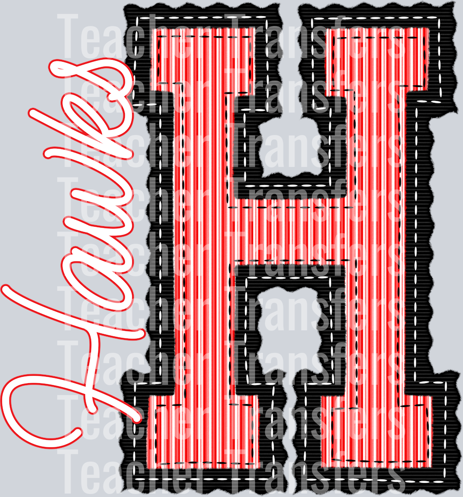 THE PREPSTER H HAWKS RED BLACK