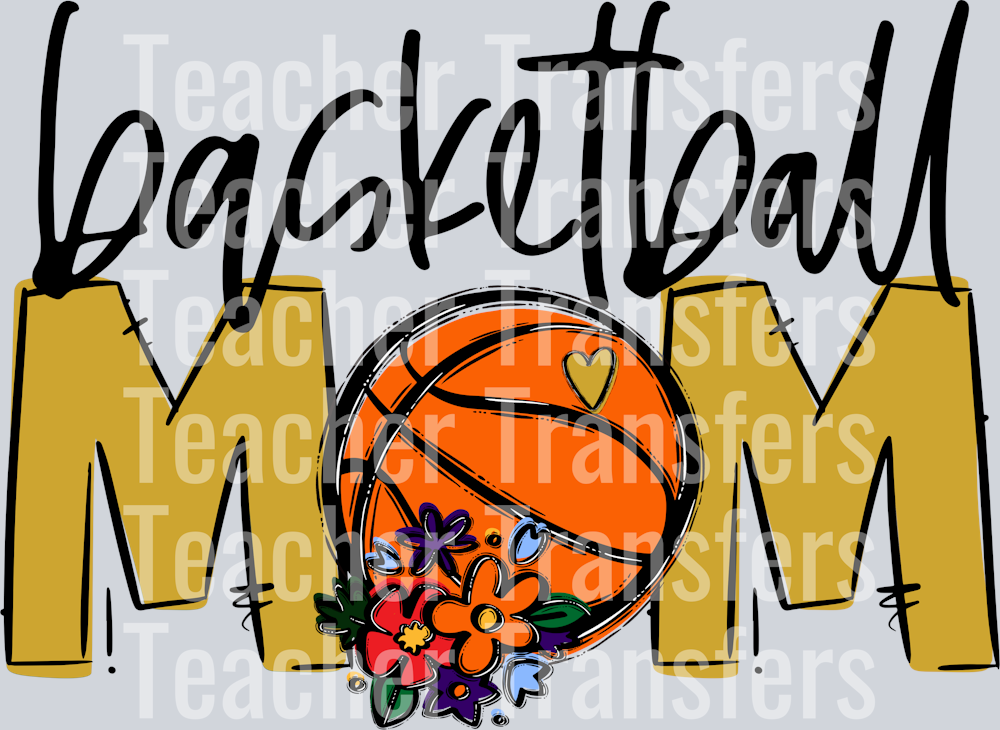 Basketball Mom Vegas gold Flowers