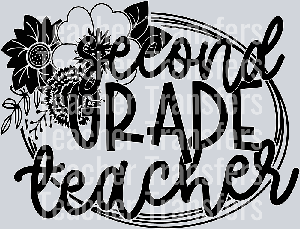 Teacher Floral Frame SECOND GRADE TEACHER