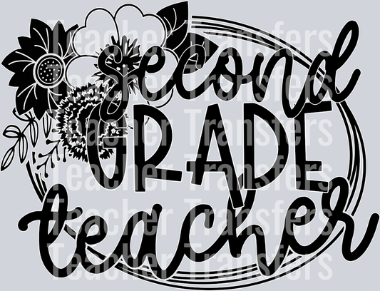 Teacher Floral Frame SECOND GRADE TEACHER