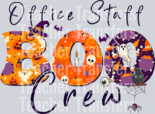 Office Staff Boo Crew Funny Matching Halloween Costume Ghost T-Shirt
