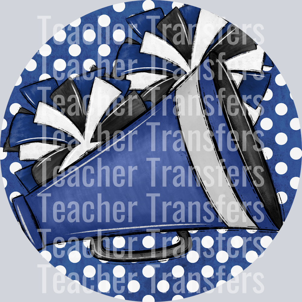 Cheer Pom and Megaphone Navy