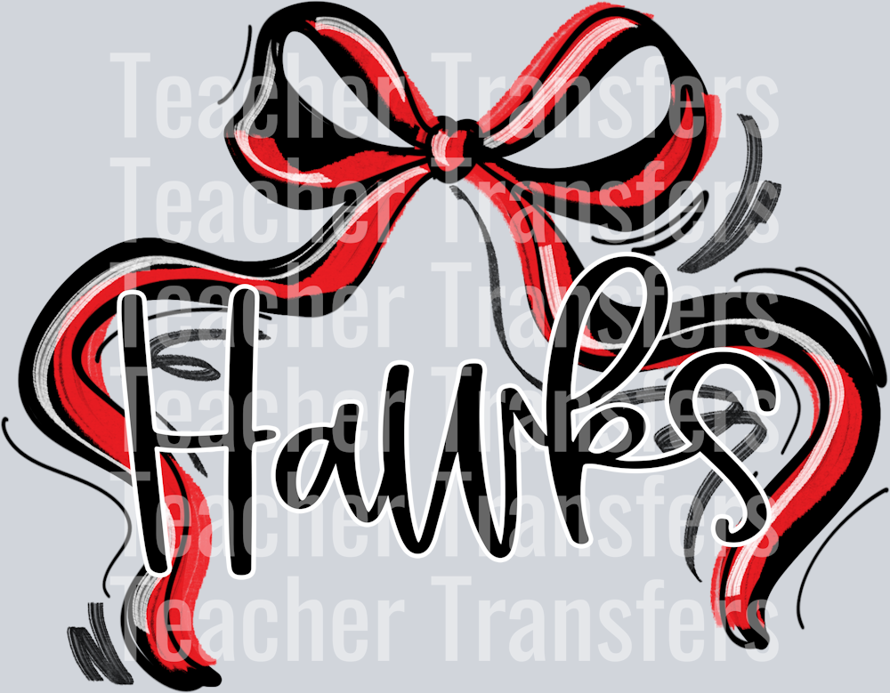 RIBBON SPORTS BOW HAWKS RED BLACK