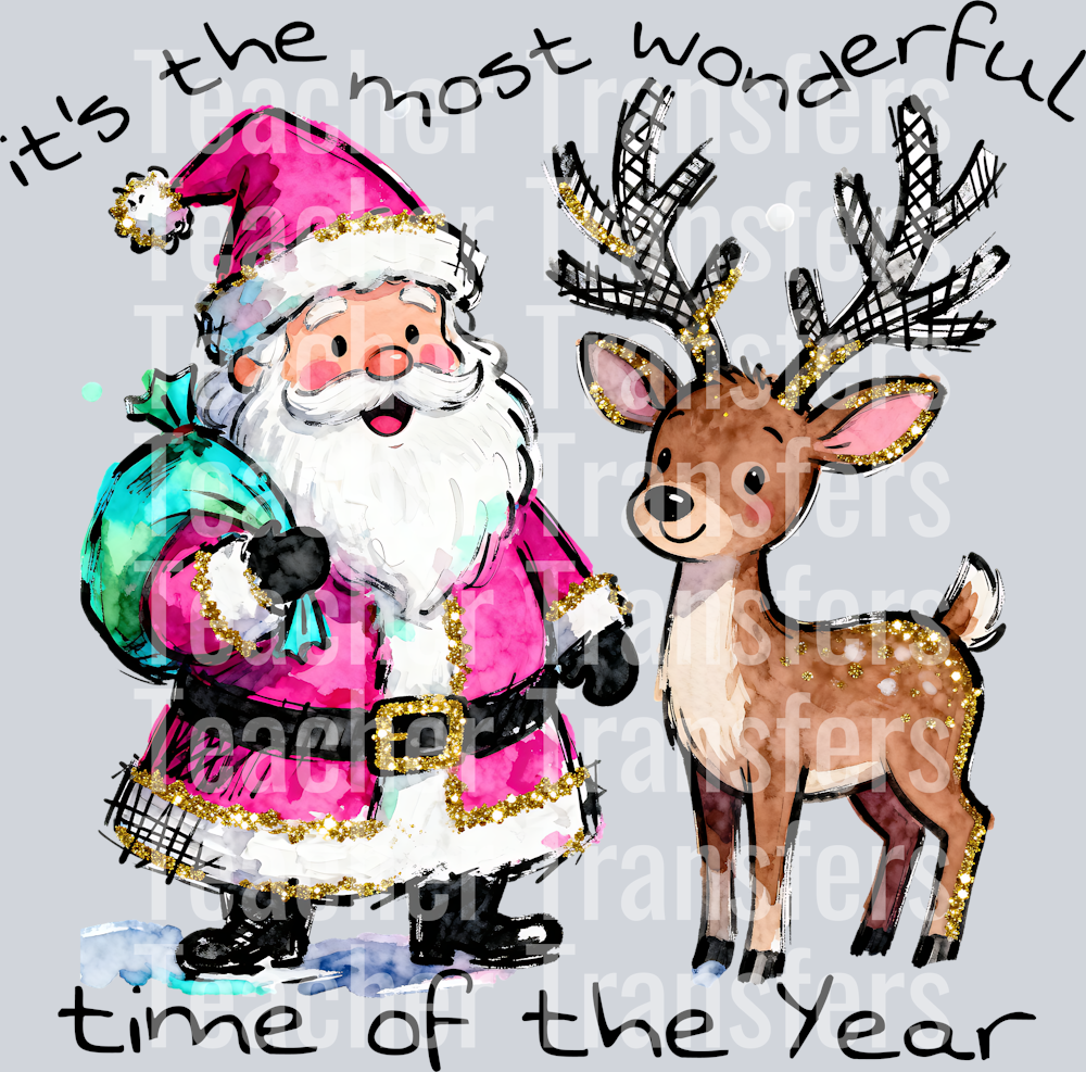 its the most wonderful time of the year santa reindeer hwds