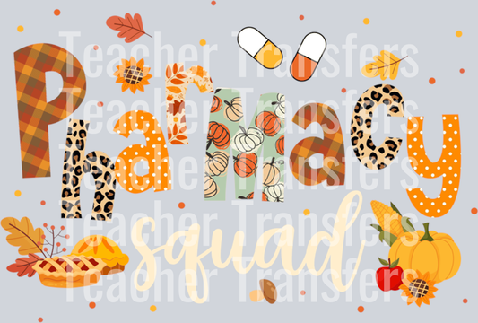 Funny Pharmacy Squad Pharmacist Thanksgiving Fall Pumpkin Long Sleeve T-Shirt