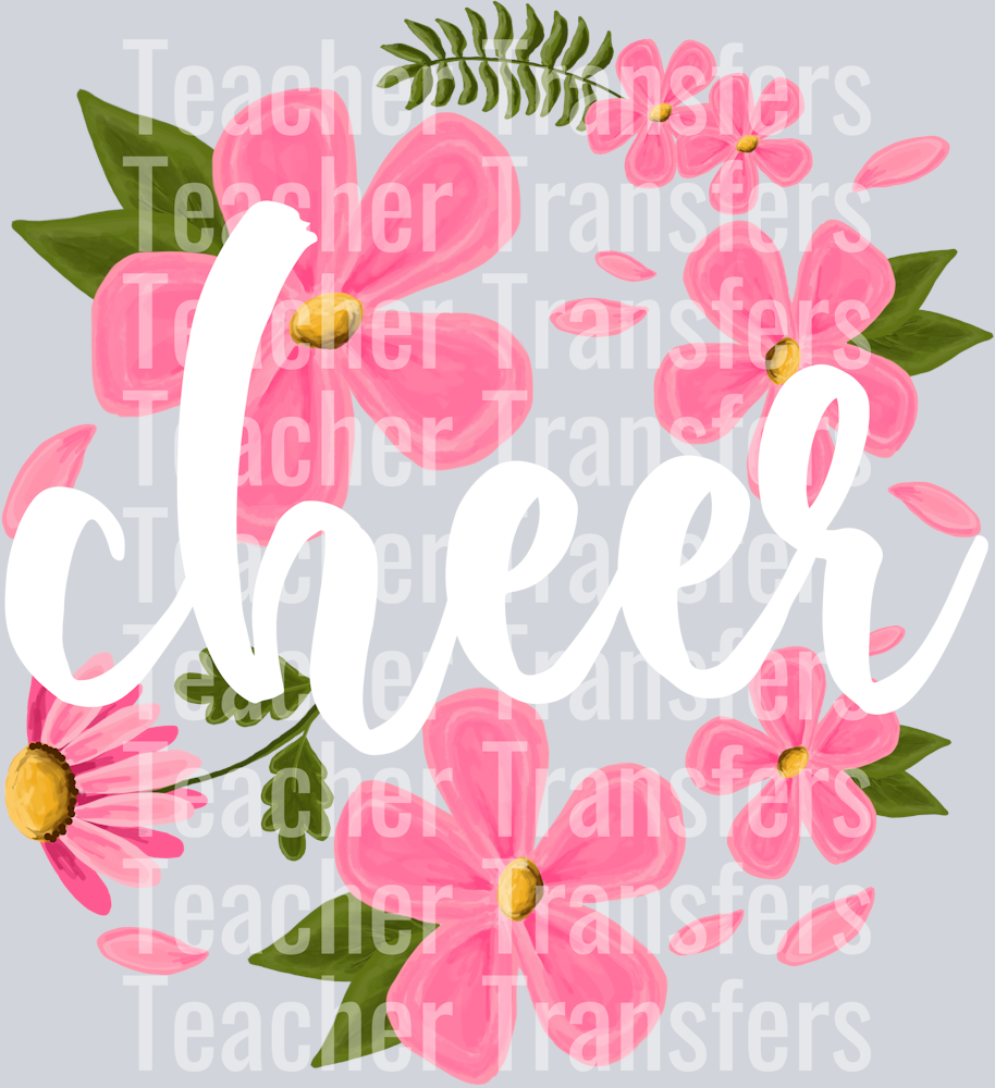 Cheer - WHITE LETTERING Floral Background for Activities
