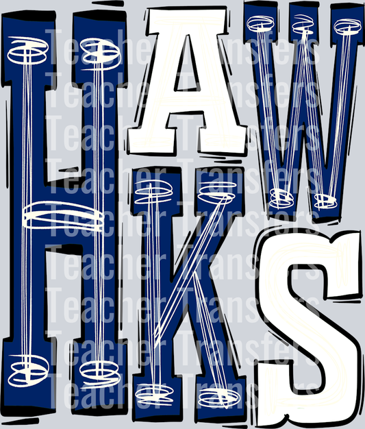 Hawks Royal Blue and White