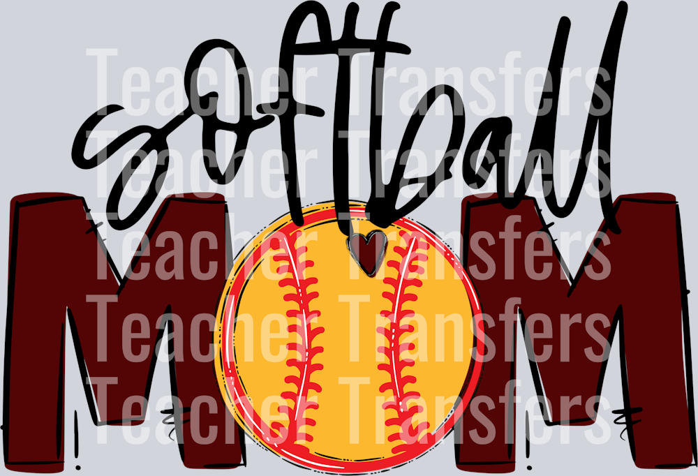 Softball Mom Maroon No Flowers