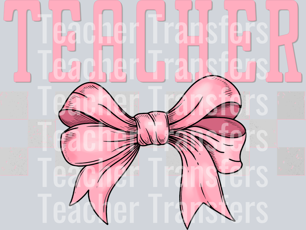 Bow Pink TEACHER