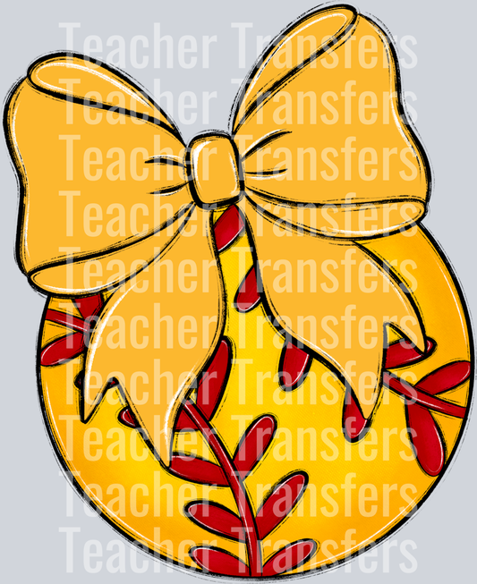 Bows and Balls Softball Yellow Gold