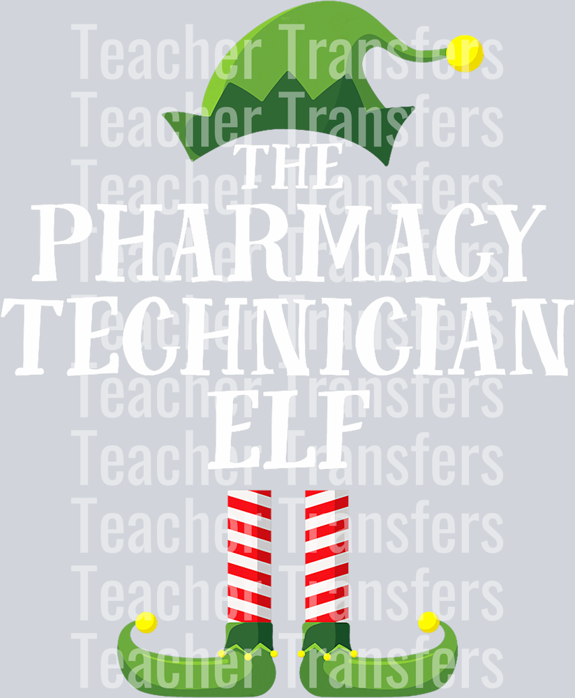 Pharmacy Tech Elf Matching Family Group Christmas Party PJ T-Shirt