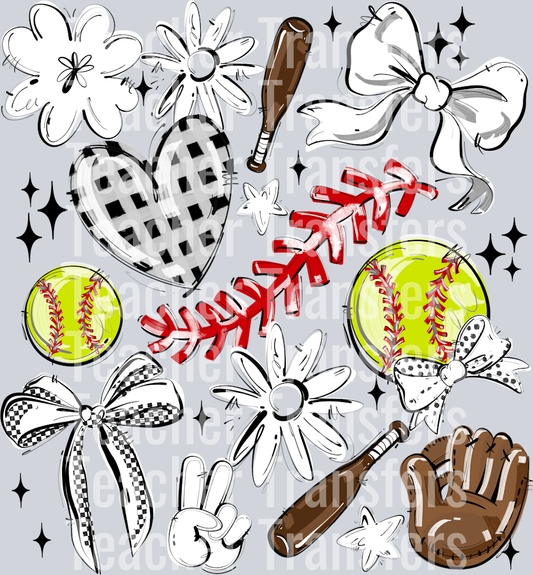 WHITE PLAY BALL COLLAGE SOFTBALL