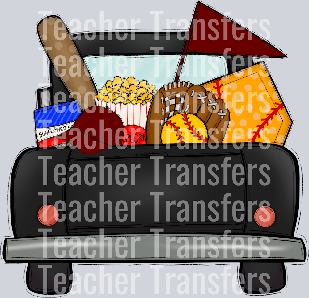 Follow me to the ballpark Maroon Softball Truck