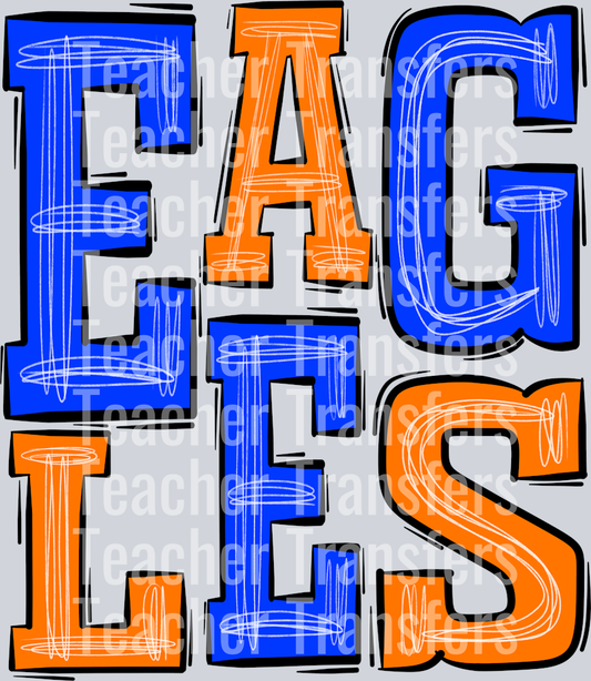 EAGLES-ROYAL BLUE-ORANGE