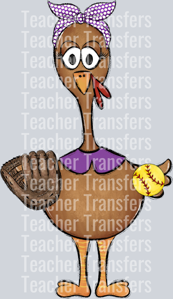 Turkey Family Set Girl Purple SOFTBALL