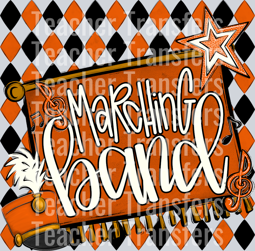 MARCHING BAND ARGYLE ORANGE