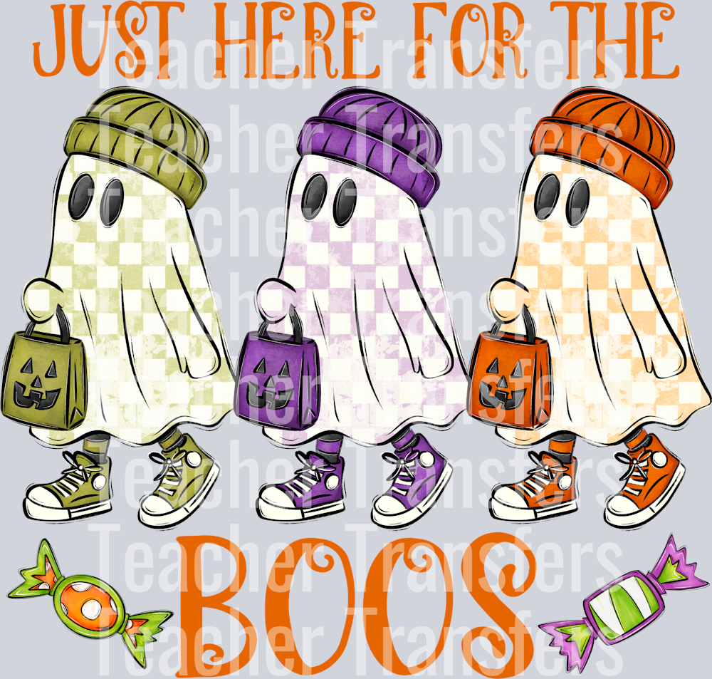 JUST HERE FOR THE BOOS ORANGE PRINT