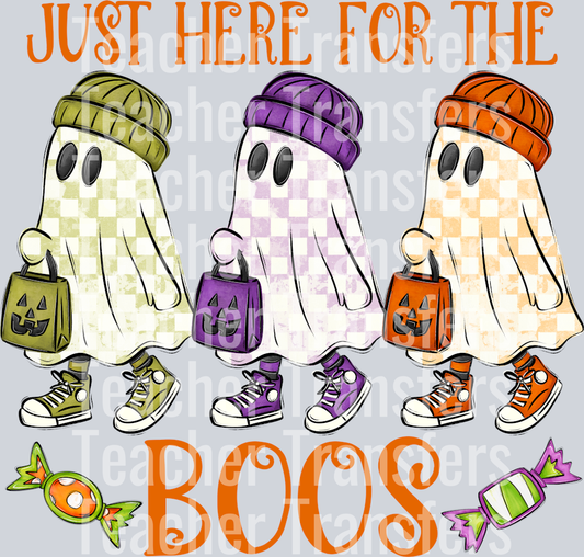 JUST HERE FOR THE BOOS ORANGE PRINT