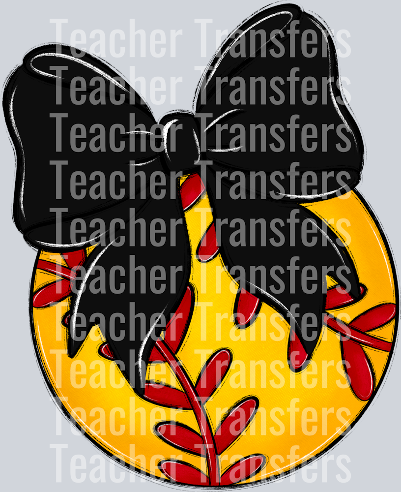 Bows and Balls Softball Black