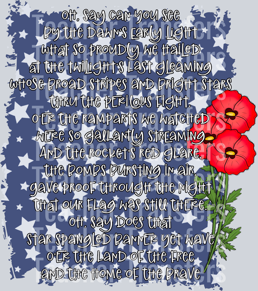 Star Spangled Banner with Poppies