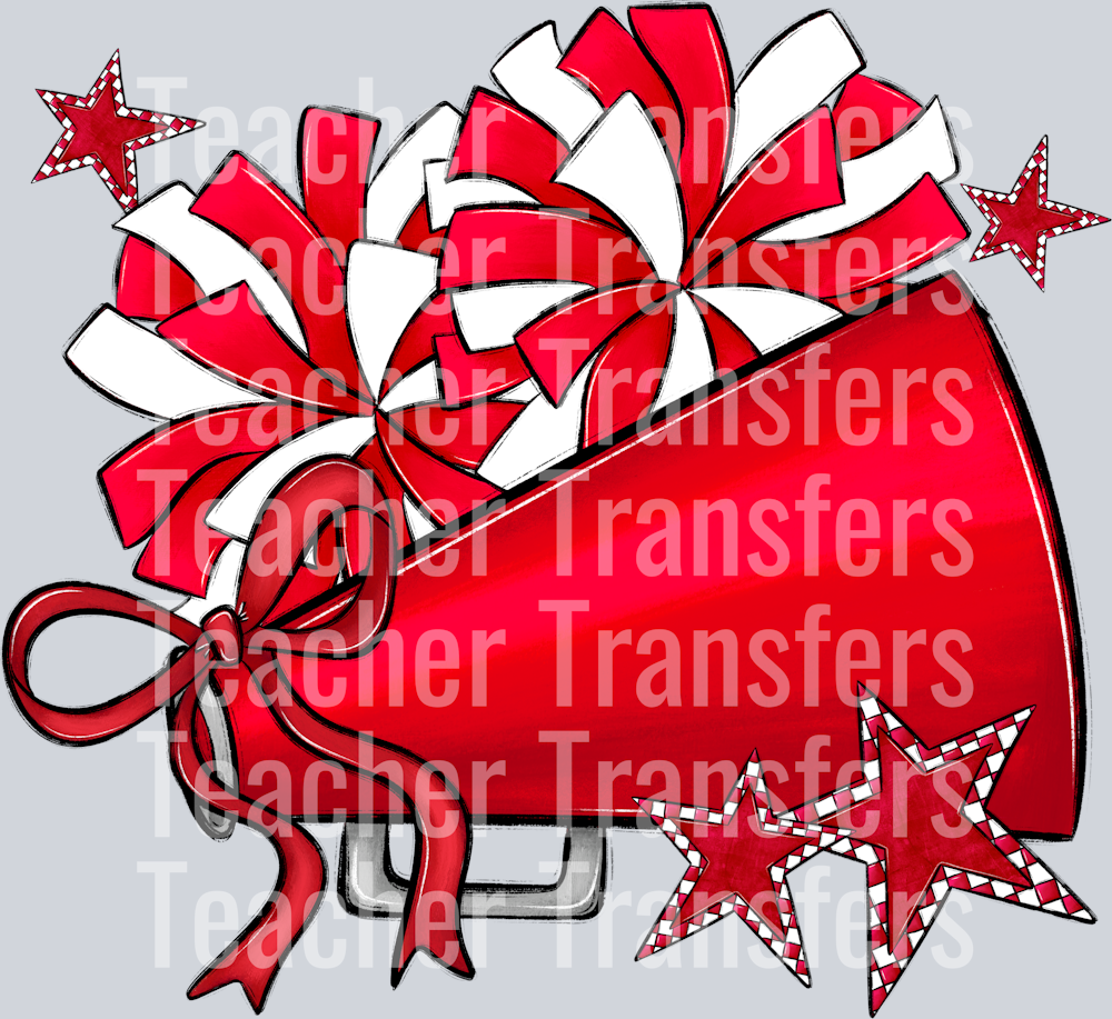 Cheer Megaphones and Stars RED