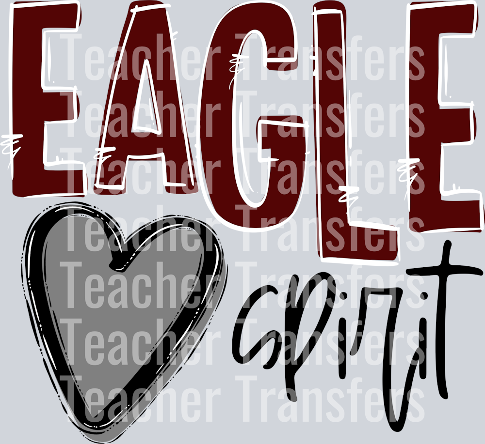 Team Go Spirit Grey Heart Maroon with white Outline