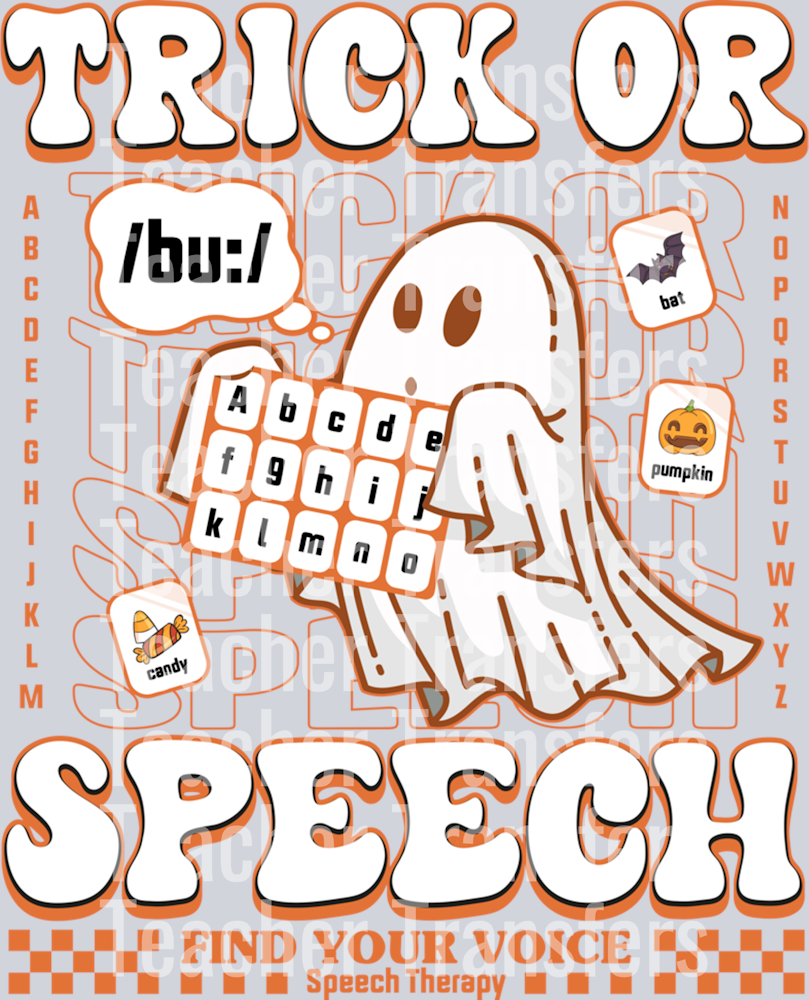 Halloween Themed Speech Therapy Trick or Speech SLP Ghost Sweatshirt