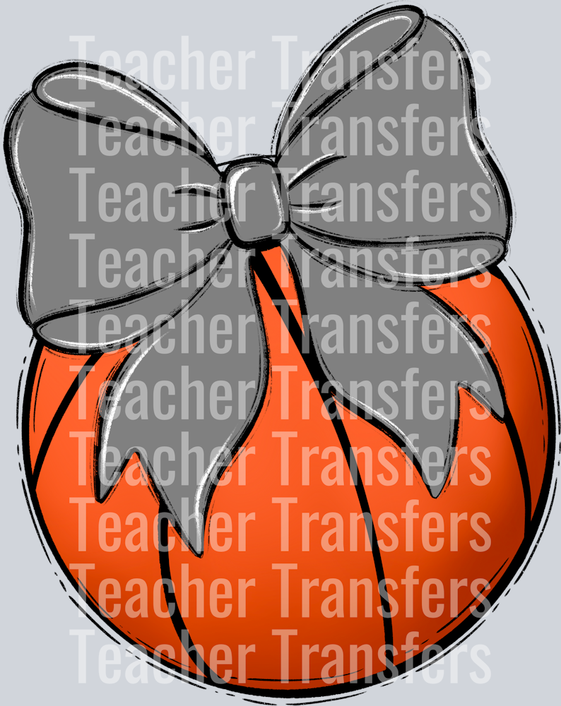 Bows and Balls Basketball Gray