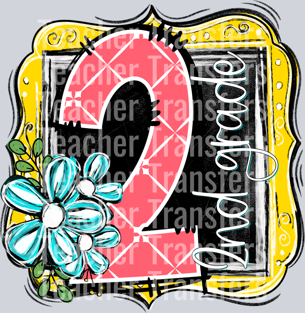 School Year Frames second grade