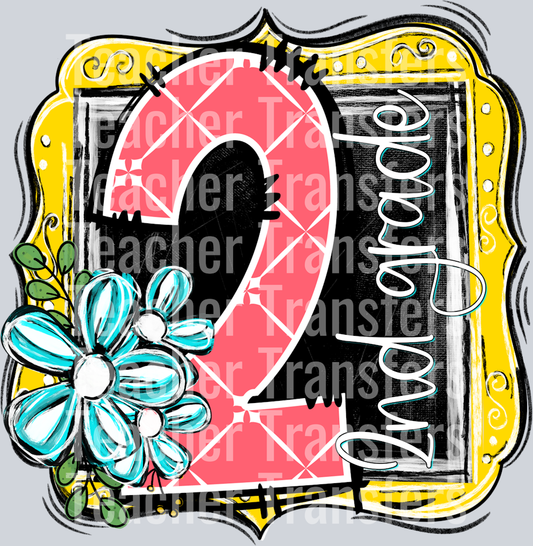 School Year Frames second grade