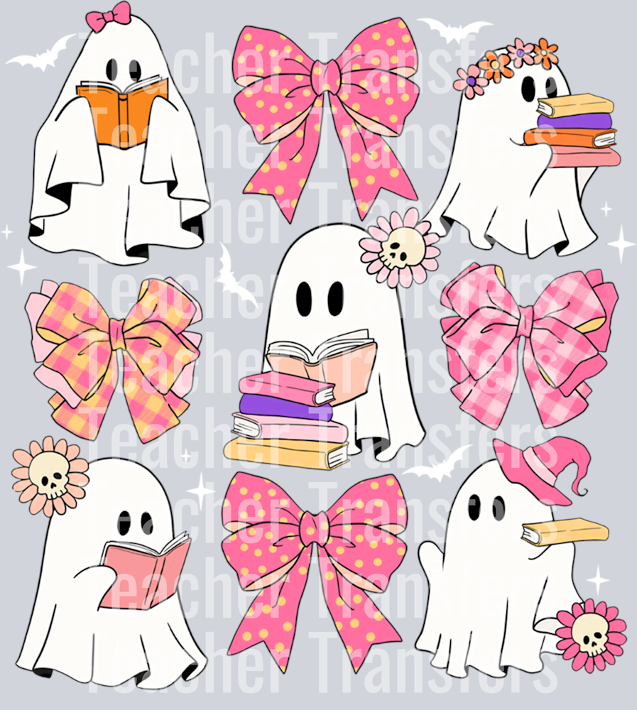 Trick Or Teach Coquette Bow Ghost Spooky Teacher Halloween Sweatshirt