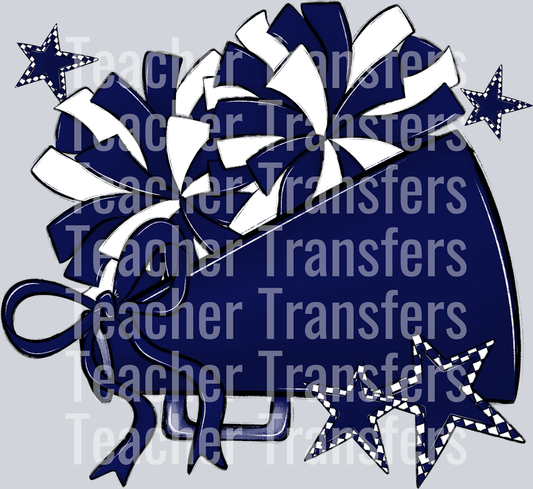 Cheer Megaphones and Stars NAVY