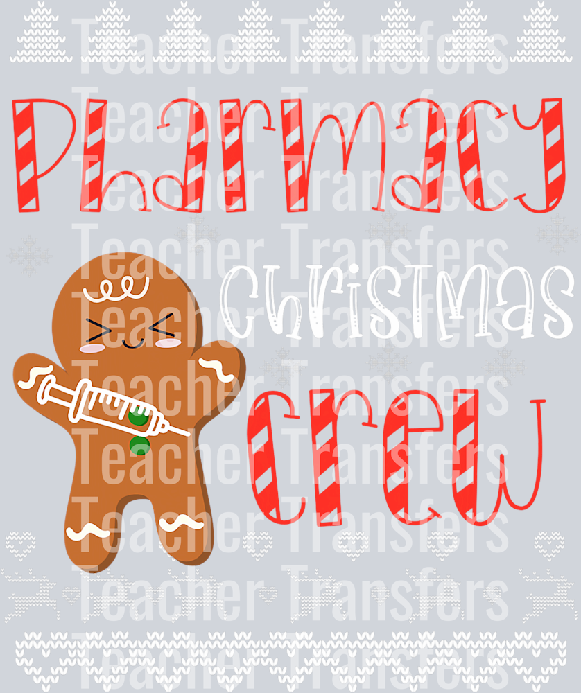 Pharmacy Tech Christmas Shirts Cute Pharmacist Crew Vaccines T-Shirt