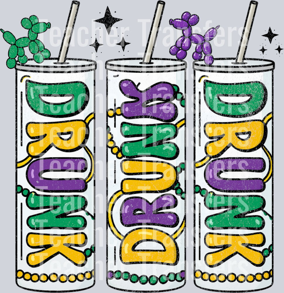 drunk mardi gras tumblers