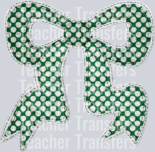 QUILTED BOW KELLY GREEN