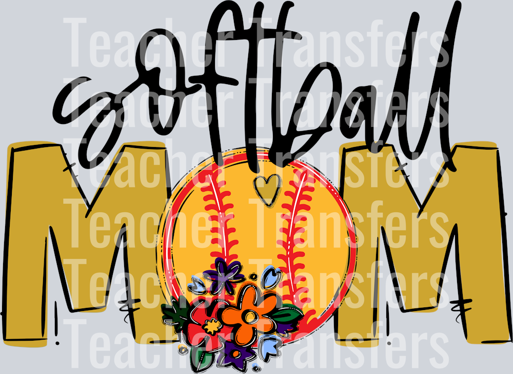Softball Mom Vegas gold Flowers