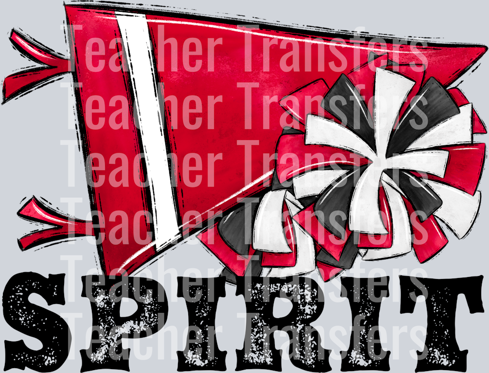 Pennant Mascots BLANK CHEER Spirit Red