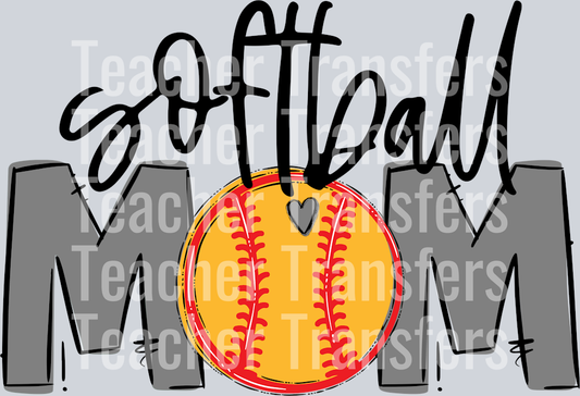 Softball Mom Grey No Flowers